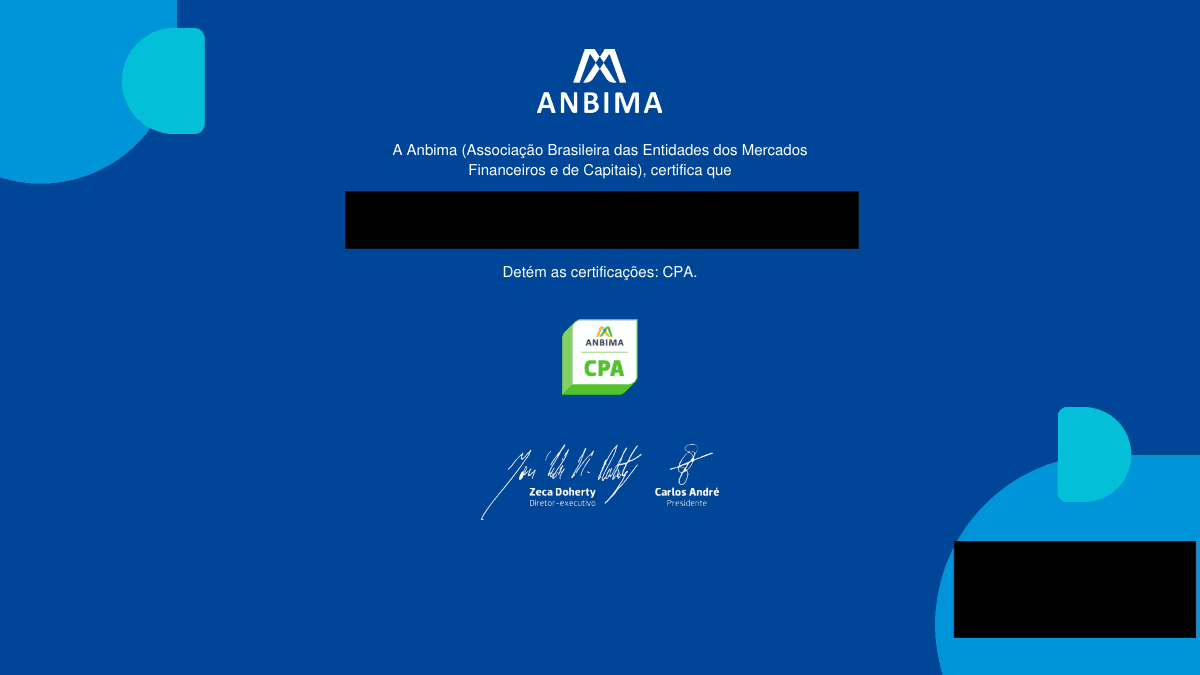 Certificate preview: CPA · Professional Certification